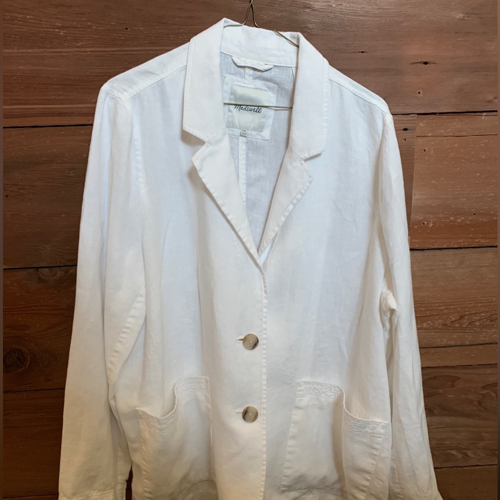 Madewell White linen jacket